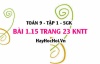 Bài 1.15 trang 23 Toán 9 tập 1 Kết nối tri thức SGK